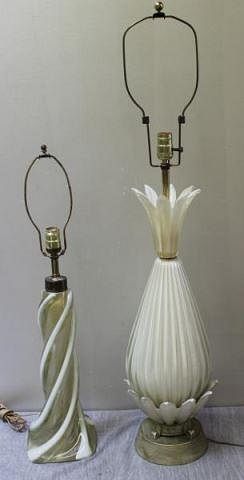 Lot of 2 Vintage Glass Lamps.