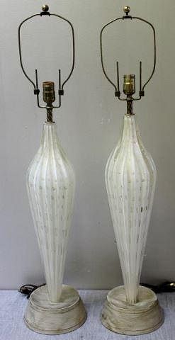 Pair of Vintage Murano Glass Lamps with