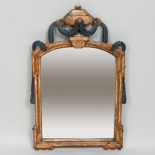 Small Continental Painted and Parcel-Gilt Mirror