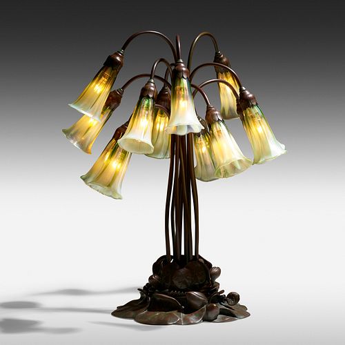 Tiffany Studios, Twelve-light Lily table lamp
