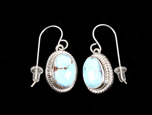 Navajo Golden Hills Turquoise Sterling Earrings