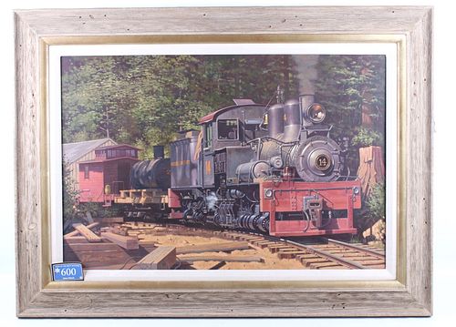 James Finnell Original Framed Train Oil Painting