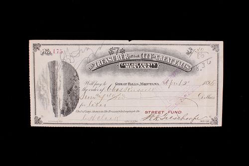 1895 Charles Russell City of Great Falls Paycheck