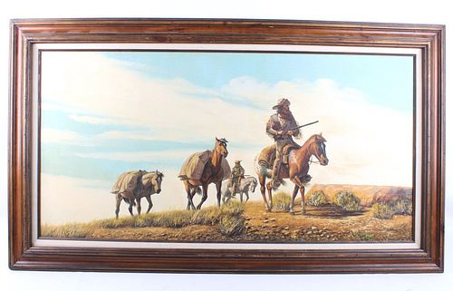 C. Rudney Western Trappers Original painting