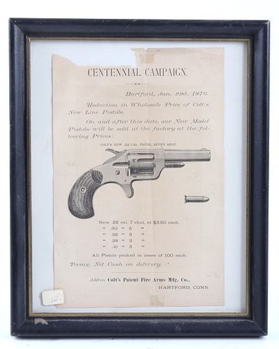 1876 Colt .22 Pistol Centennial Campaign Advert