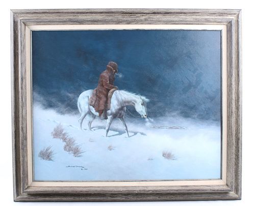 Original Michael Schreck Cowboy Oil Painting