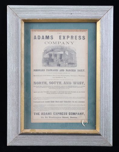 Adams Express Company Framed Advertising Paper