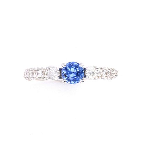 Natural Blue Sapphire & Diamond 14K Gold Ring
