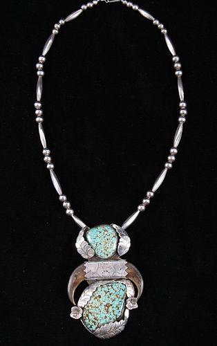Navajo Number 8 Turquoise & Bear Claw Necklace