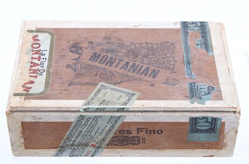 Original 1920's La Flor De Montanian Cigar Box