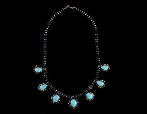Armand American Horse Silver & Turquoise Necklace