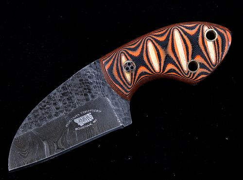 Montana Territory Knives Damascus & Micarta Knife
