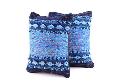 Saltillo Azul Churro Wool Set of Two Pillows Reyna