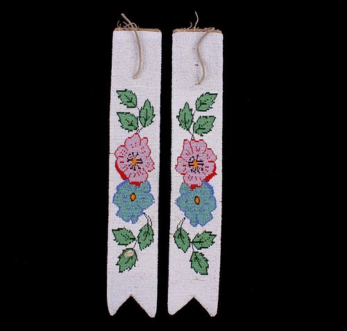 Crow Indian Fully Top Beaded Sash Panels c. 1900's