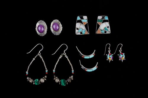 Navajo Sterling Silver Mosaic Earring Collection
