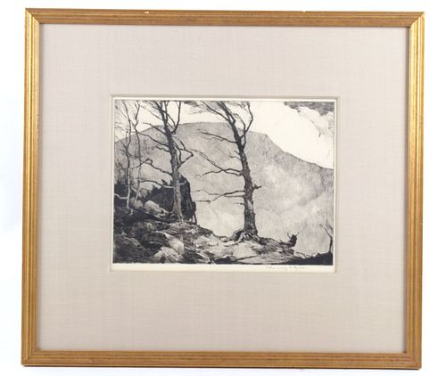 Original Chauncey Ryder Framed Landscape Etching