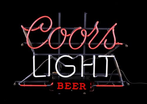 1984 Coors Light Beer Neon Advertisement Sign