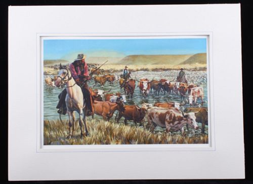 Jack Hines Western Cattle Drive Print