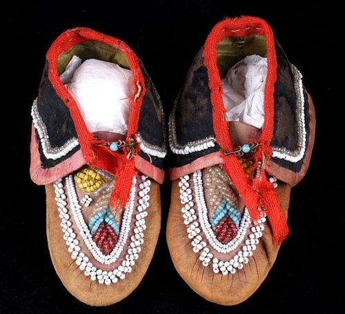 Early 1900's Native American Child Moccasins