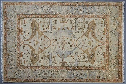 Turkish Angora Oushak Carpet, 6' 2 x 9' 1.