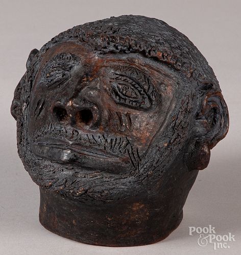Redware head of a African American man