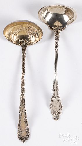 Two sterling silver ladles