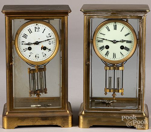 Two French Japy Freres crystal regulator clocks