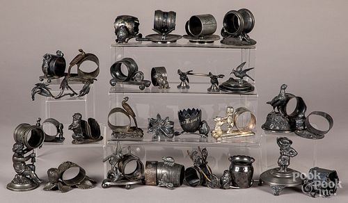 Collection of silver plated napkin rings