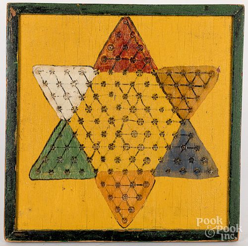 Painted Chinese checkers gameboard