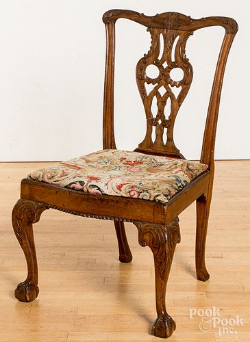 George III carved mahogany dining chair