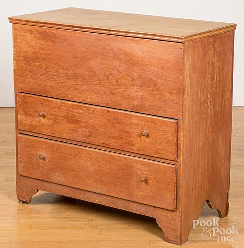 New England stained pine mule chest
