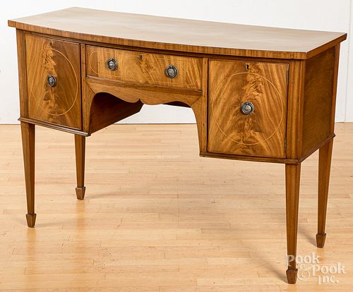 George III style inlaid mahogany sideboard