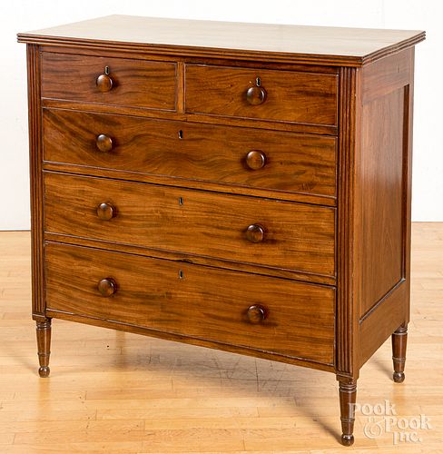 Pennsylvania Sheraton mahogany chest of drawers