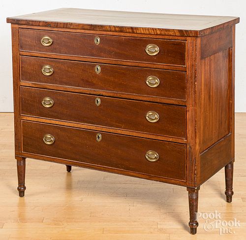 Pennsylvania Sheraton mahogany chest of drawers