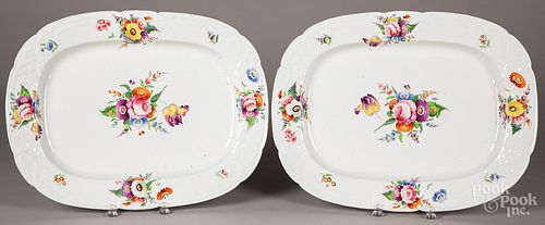 Pair of large Staffordshire platters