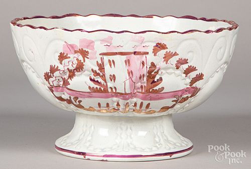 Pink lustre centerpiece bowl