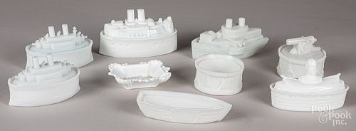Milk glass candy dishes