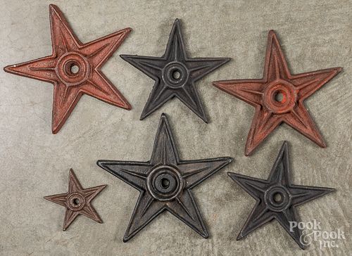 Six cast iron stars