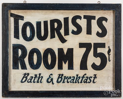 Painted double sided Tourists Room trade sign