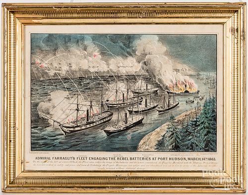 Five color lithograph Naval engagements