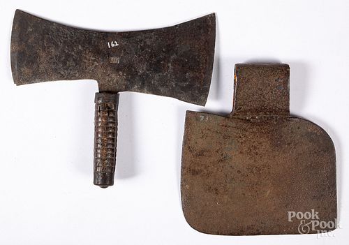 Early cast iron double blade hatchet