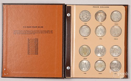 Complete set of Peace silver dollars