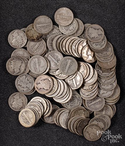 Silver Mercury and Barber dimes