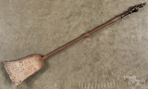 Federal engraved brass and iron fire shovel