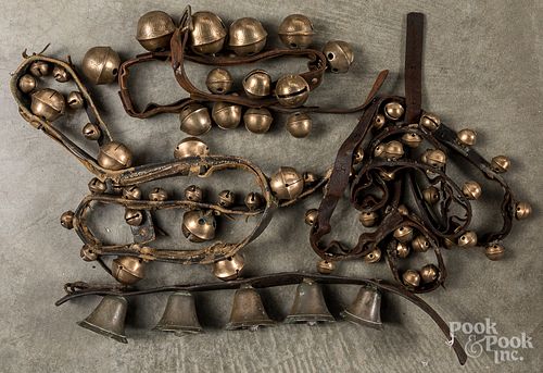 Sets of brass sleigh bells