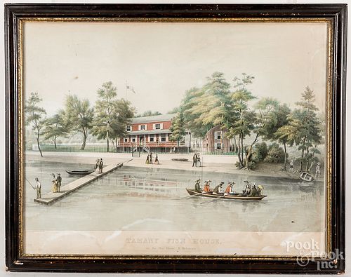 P. Duval color lithograph of the Tamany Fish Hous