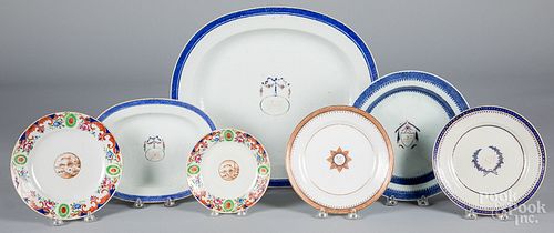Seven pieces of Chinese export porcelain