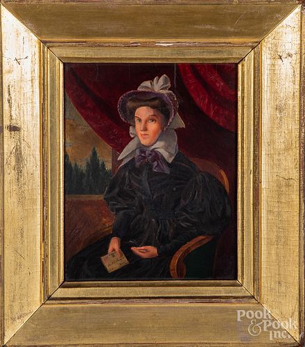 Oil on panel portrait of a woman