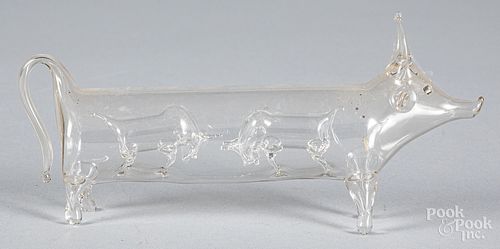 Colorless glass animal whimsey