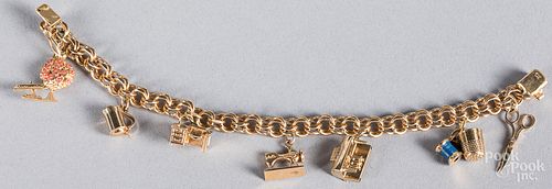 14K gold charm bracelet